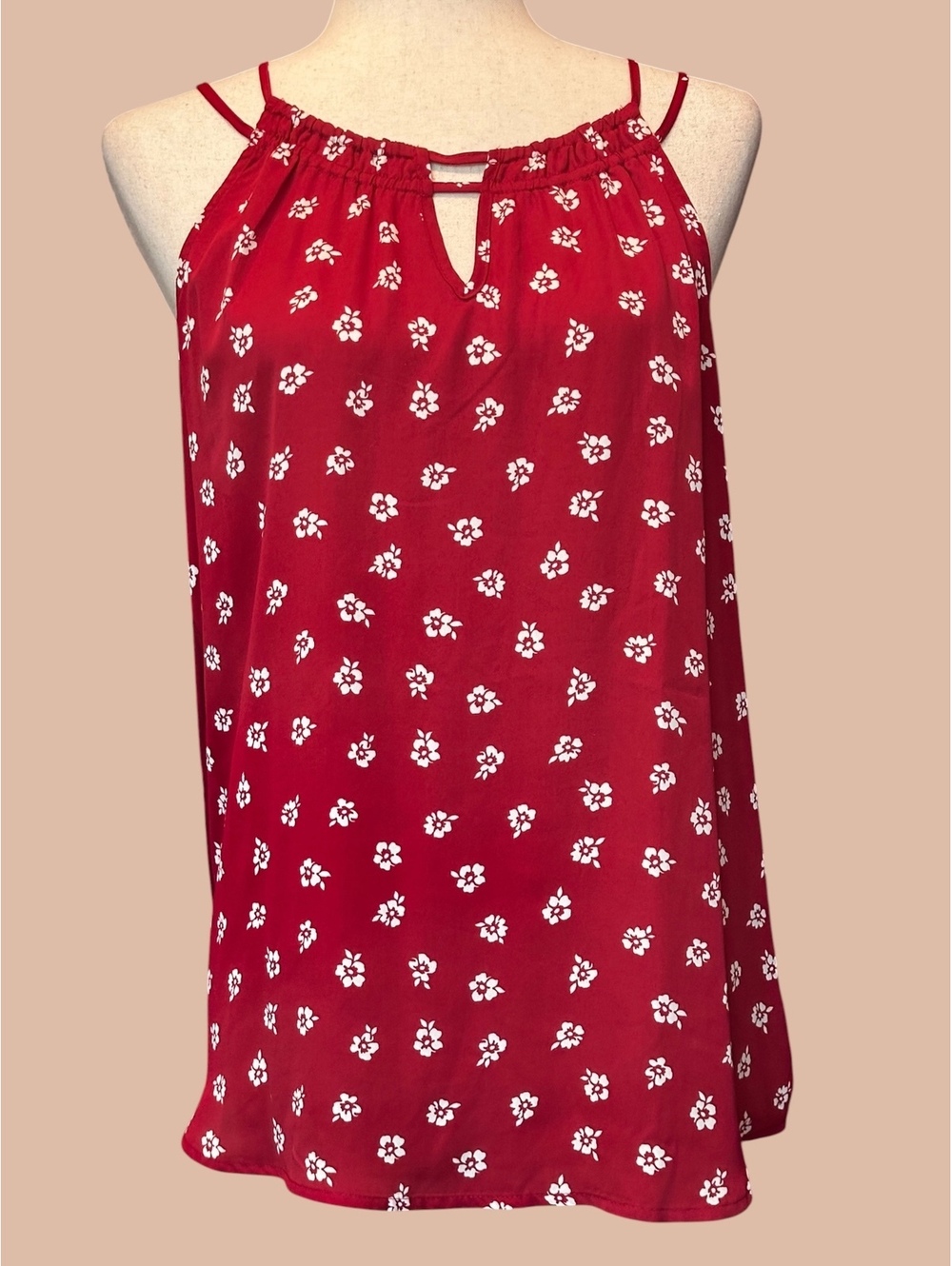 41 Hawthorn Red Floral Sleeveless Top XL
